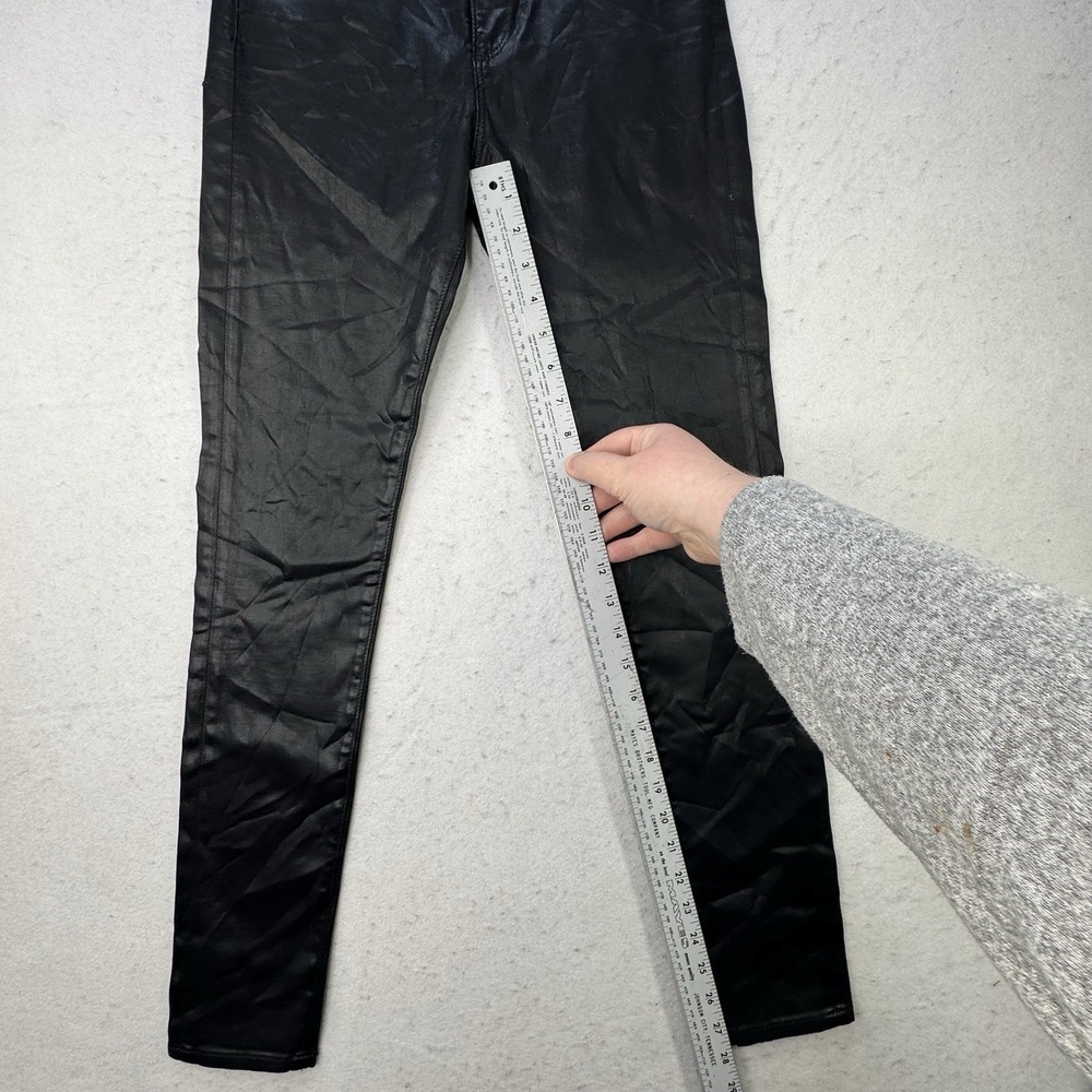 AG Adriano Goldschmied Farrah High Rise Skinny Black Leatherette Jeans 25R - Picture 7 of 13